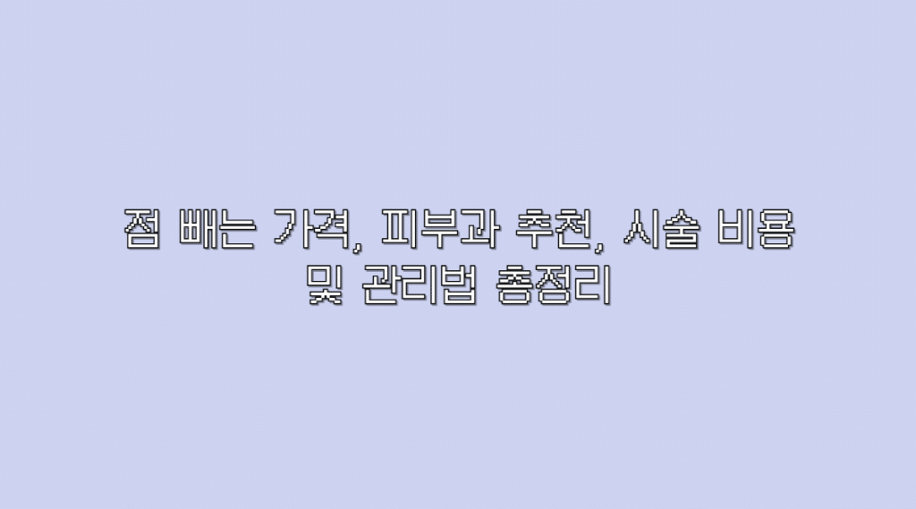 점빼는가격